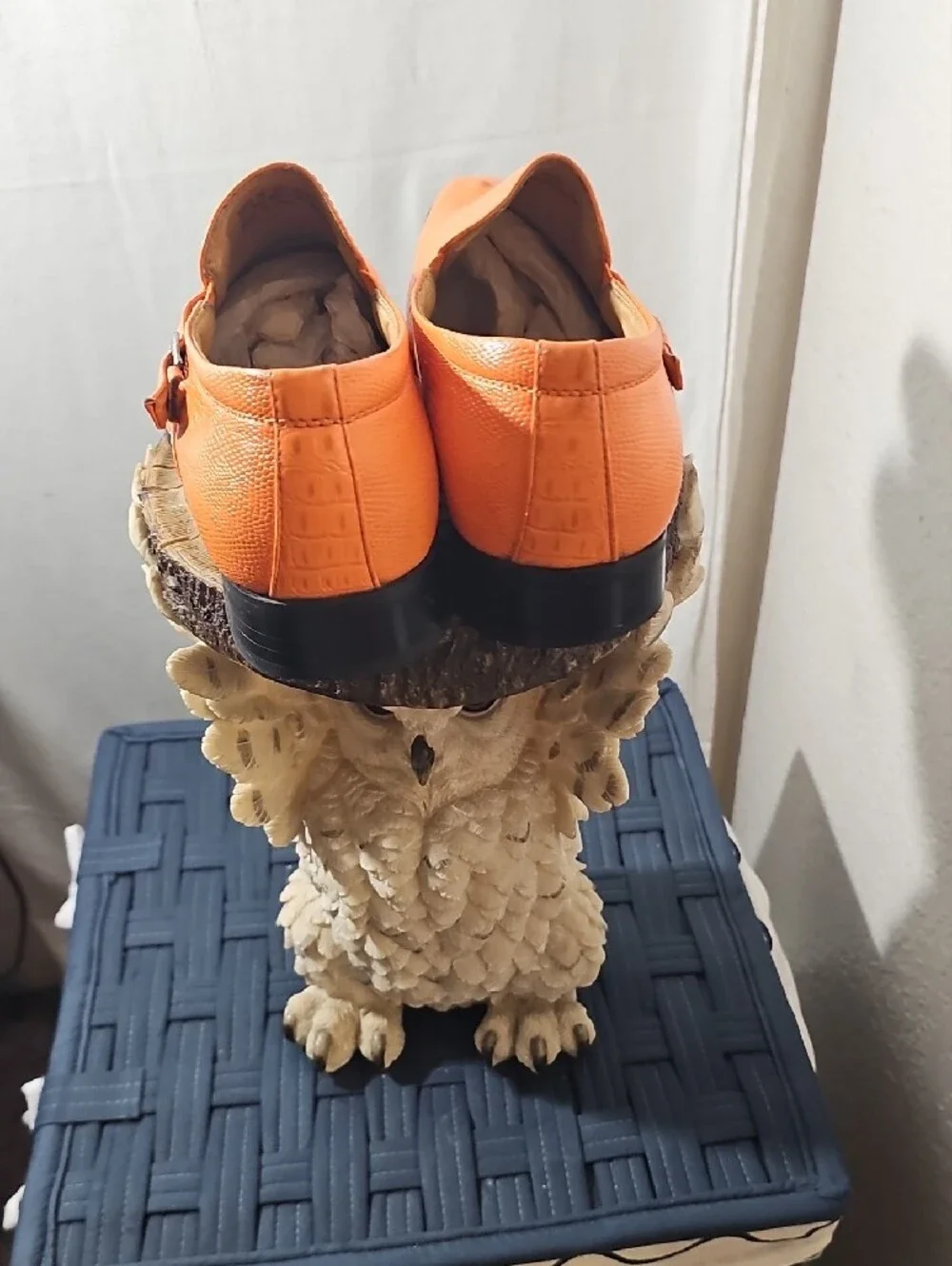 Men's Orange Croc-Embossed Derby Shoes